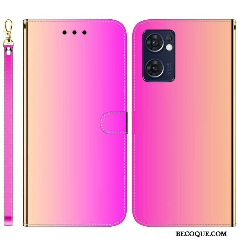 Etui Folio do Oppo Find X5 Lite Osłona Lusterka Ze Sztucznej Skóry