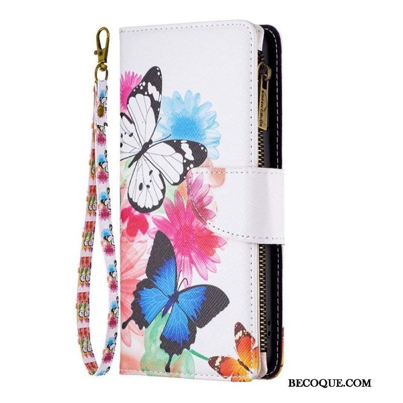 Etui Folio do Oppo Find X5 Lite Zapinana Na Zamek Saszetka Royal Butterfly