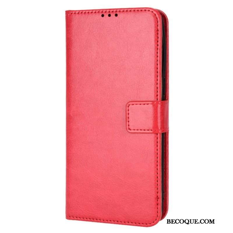 Etui Folio do Oppo Find X5 Pro Błyszcząca Sztuczna Skóra