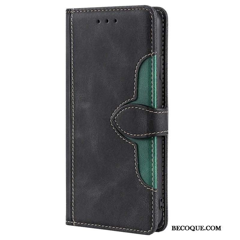 Etui Folio do Oppo Find X5 Pro Dwukolorowa Stylowa Sztuczna Skóra