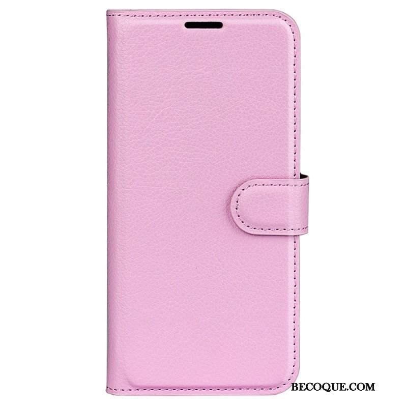 Etui Folio do Oppo Find X5 Pro Klasyczna Sztuczna Skóra Liczi