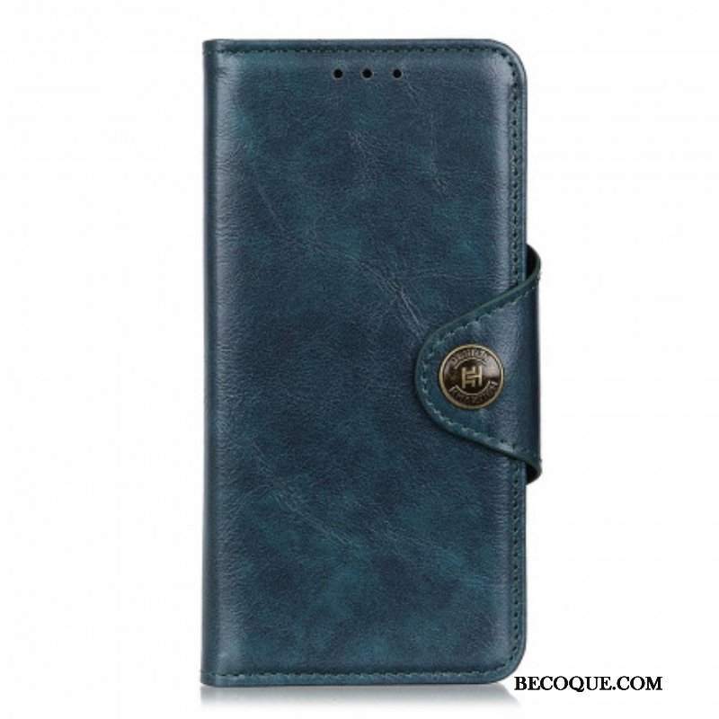 Etui Folio do Oppo Reno 6 5G Vintage Guzik Ze Sztucznej Skóry