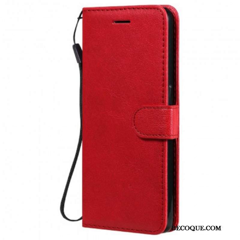 Etui Folio do Oppo Reno 6 5G z Łańcuch Solid Color Series Strappy