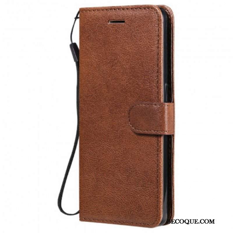 Etui Folio do Oppo Reno 6 5G z Łańcuch Solid Color Series Strappy