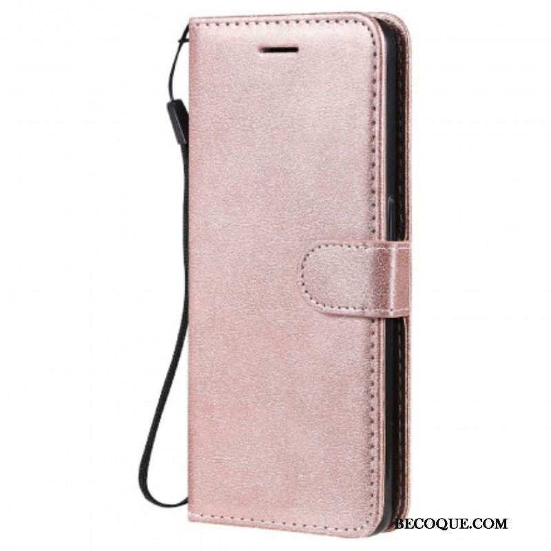 Etui Folio do Oppo Reno 6 5G z Łańcuch Solid Color Series Strappy