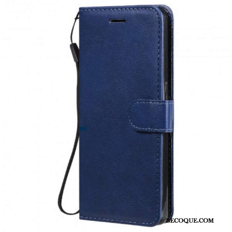 Etui Folio do Oppo Reno 6 5G z Łańcuch Solid Color Series Strappy