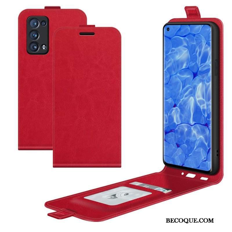 Etui Folio do Oppo Reno 6 Pro 5G Klasyczne Zamknięcie W Pionie Z Teksturą Liczi