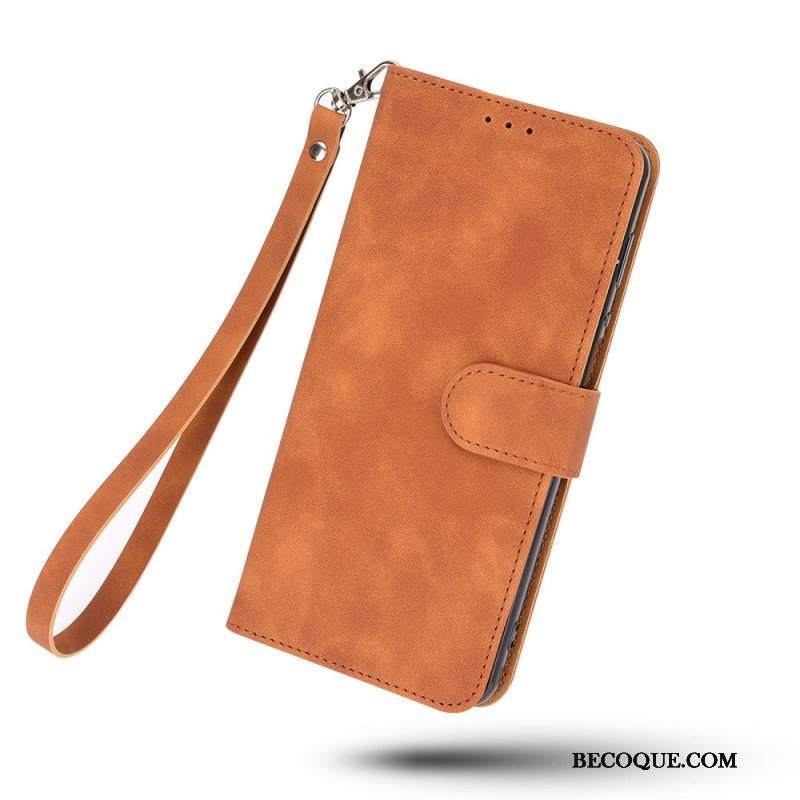 Etui Folio do Oppo Reno 6 Pro 5G z Łańcuch Kolorowy Pasek Ze Sztucznej Skóry