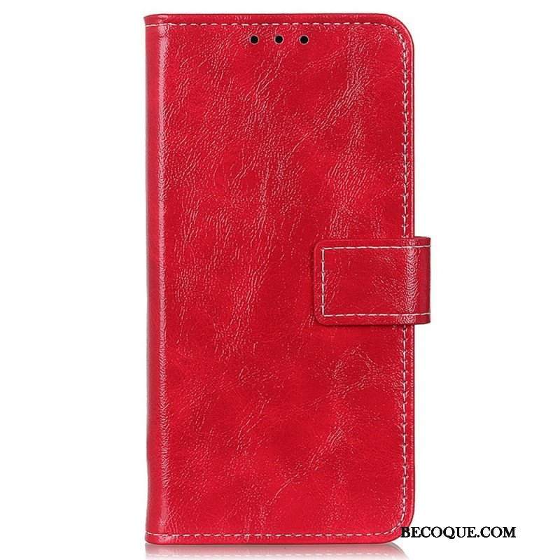 Etui Folio do Oppo Reno 7 Lakierowana Ze Szwami