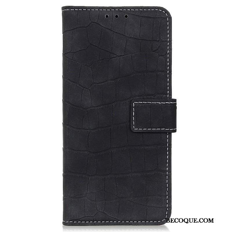 Etui Folio do Oppo Reno 7 Styl Skóry Krokodyla