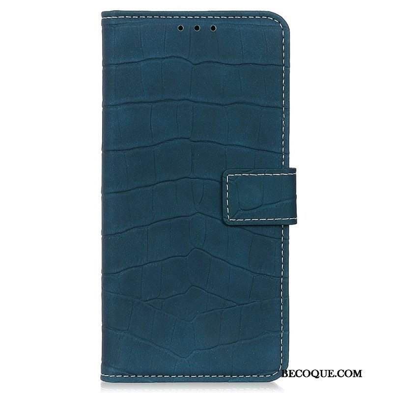 Etui Folio do Oppo Reno 7 Styl Skóry Krokodyla