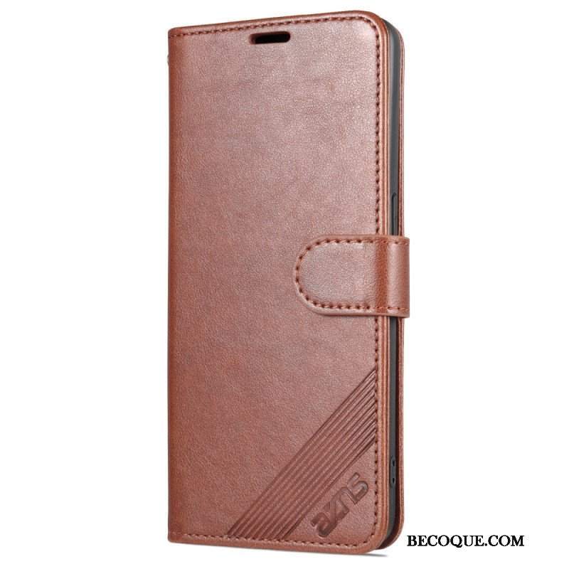 Etui Folio do Oppo Reno 8 Lite Stylizacja Skóry Azns