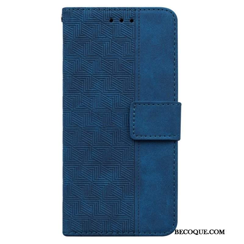 Etui Folio do Oppo Reno 8 Lite z Łańcuch Pasiasty Wzór