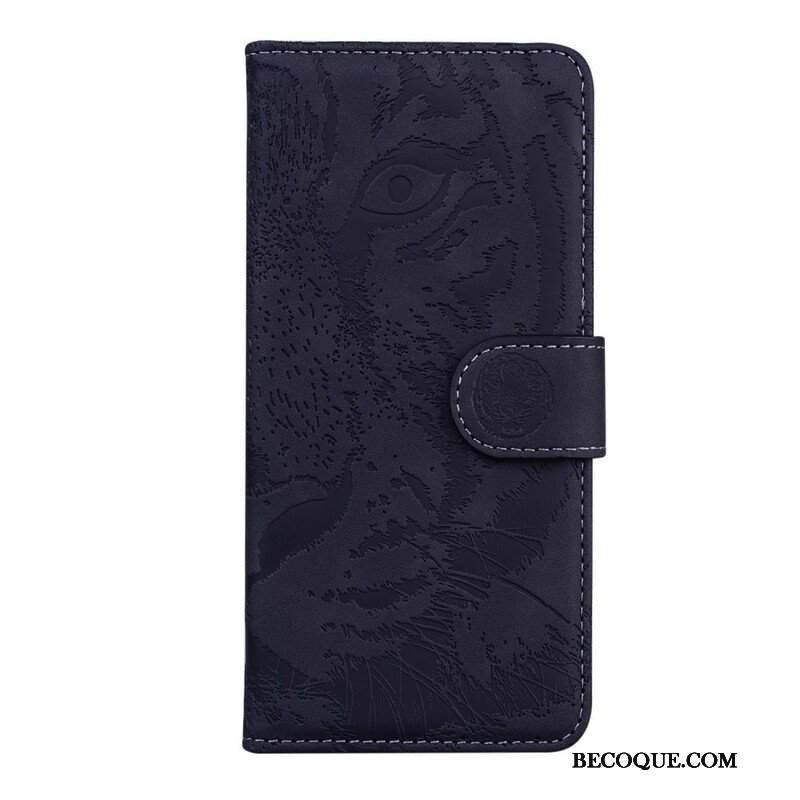 Etui Folio do Poco M3 Pro 5G Nadruk Twarzy Tygrysa