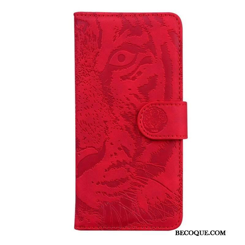 Etui Folio do Poco M3 Pro 5G Nadruk Twarzy Tygrysa