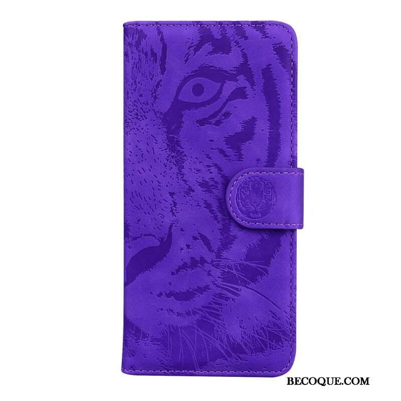 Etui Folio do Poco M3 Pro 5G Nadruk Twarzy Tygrysa