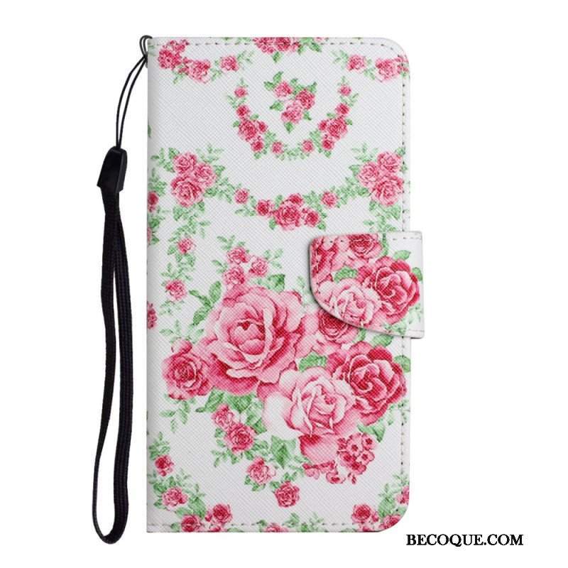 Etui Folio do Poco M4 Pro 5G Kwiaty Liberty Royal