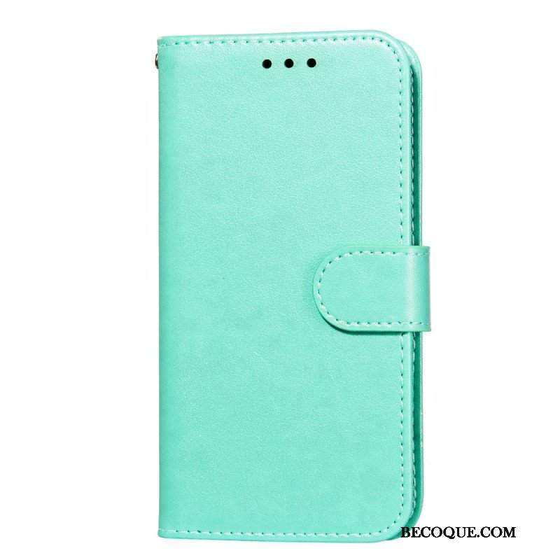 Etui Folio do Poco M4 Pro 5G z Łańcuch Solid Color Series Strappy