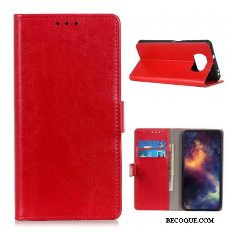 Etui Folio do Poco X3 / X3 Pro / X3 NFC Prosty Efekt Błyszczącej Skóry