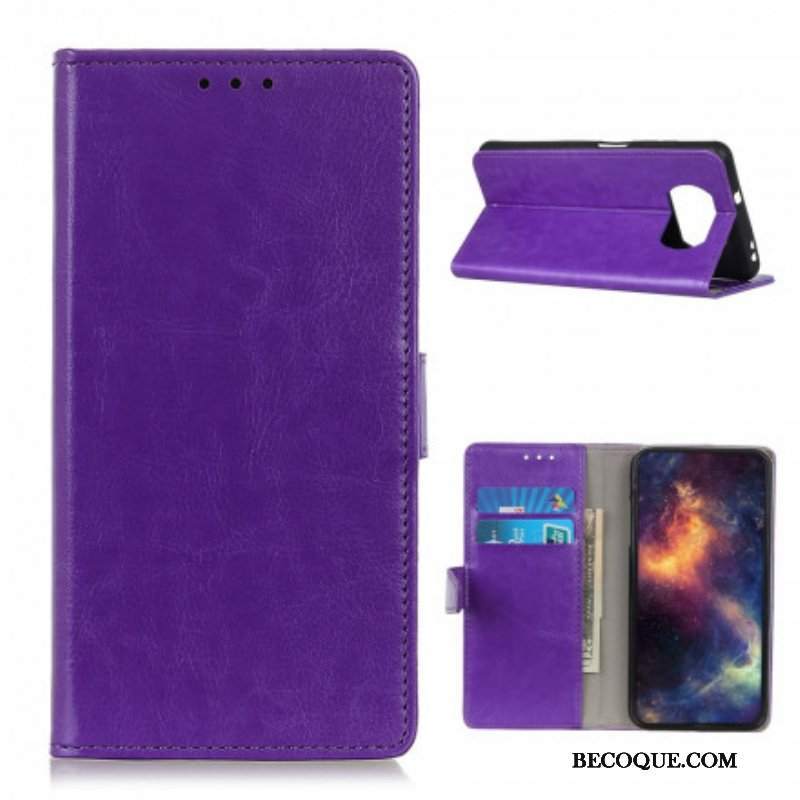 Etui Folio do Poco X3 / X3 Pro / X3 NFC Prosty Efekt Błyszczącej Skóry