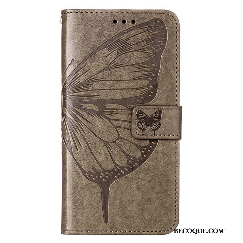 Etui Folio do Poco X4 GT z Łańcuch Motyl W Paski