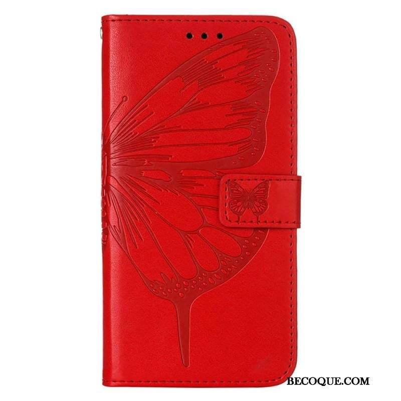 Etui Folio do Poco X4 GT z Łańcuch Motyl W Paski