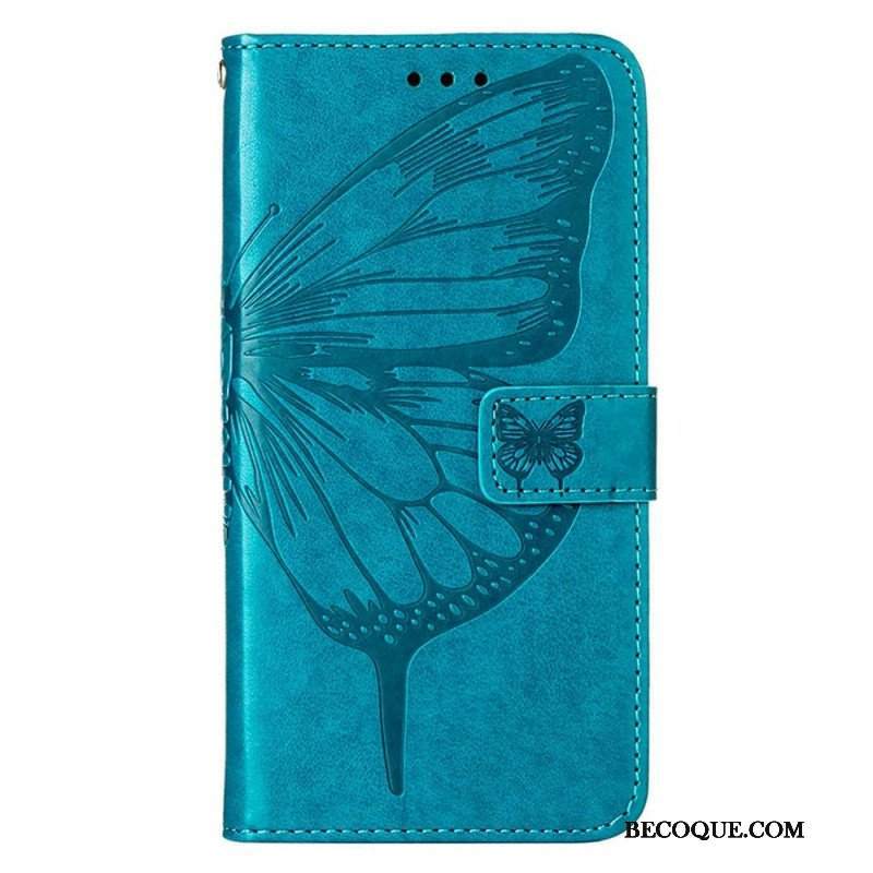 Etui Folio do Poco X4 GT z Łańcuch Motyl W Paski