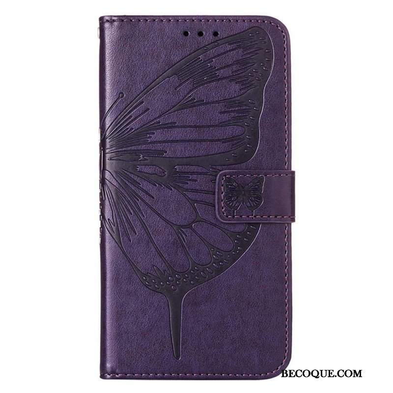 Etui Folio do Poco X4 GT z Łańcuch Motyl W Paski