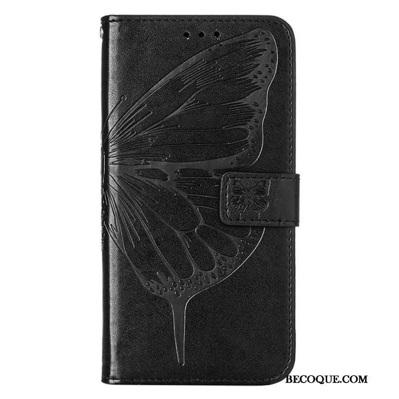 Etui Folio do Poco X4 GT z Łańcuch Motyl W Paski