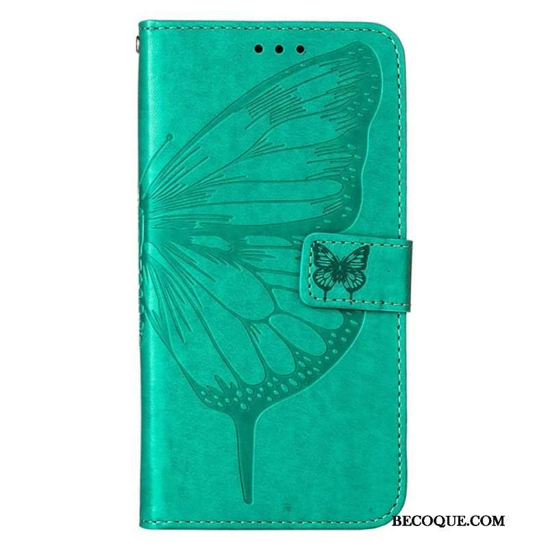 Etui Folio do Poco X4 GT z Łańcuch Motyl W Paski