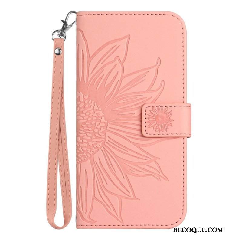 Etui Folio do Poco X5 5G Kwiat Z Smyczem