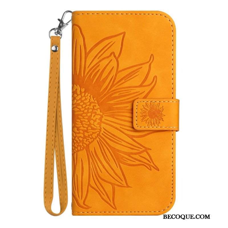 Etui Folio do Poco X5 5G Kwiat Z Smyczem