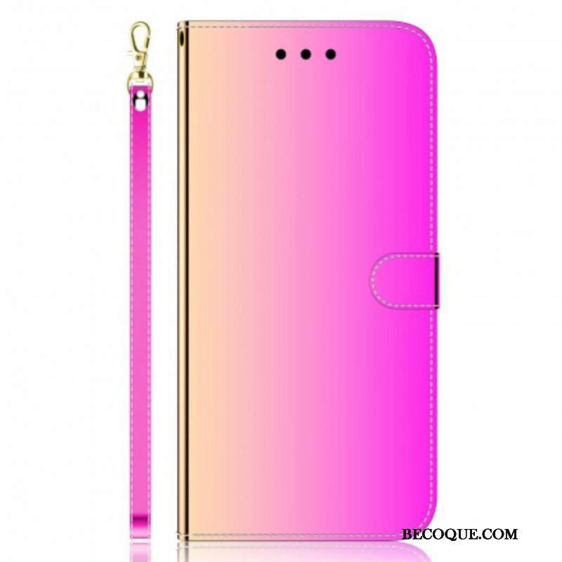 Etui Folio do Realme 8 5G Osłona Lusterka Ze Sztucznej Skóry