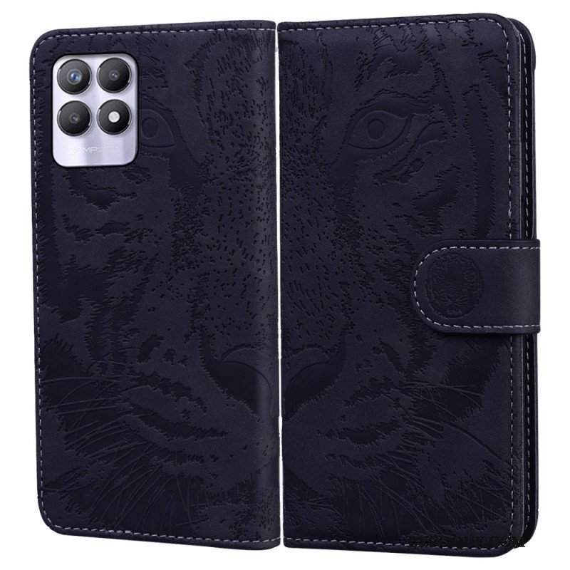 Etui Folio do Realme 8i Nadruk Twarzy Tygrysa