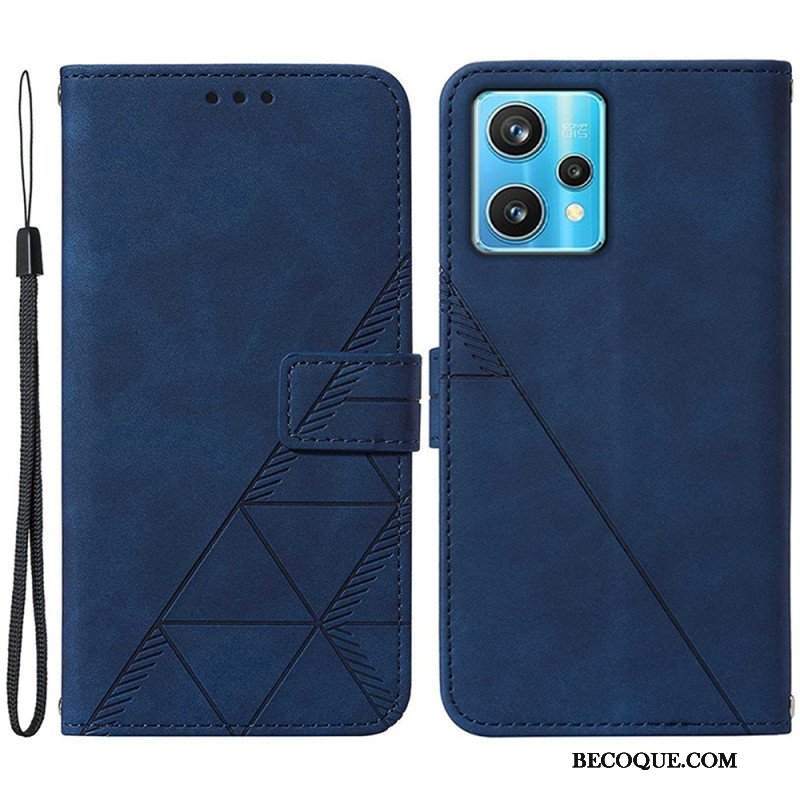 Etui Folio do Realme 9 Pro 5G Efekt Skóry Piramidy