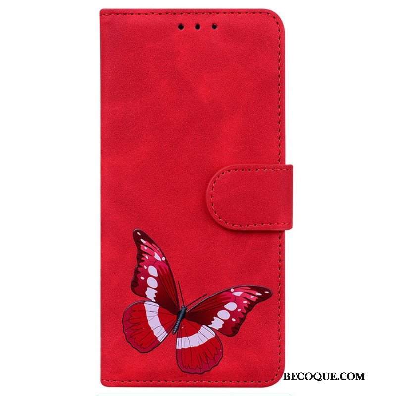 Etui Folio do Realme C31 Motyl Ze Sztucznej Skóry