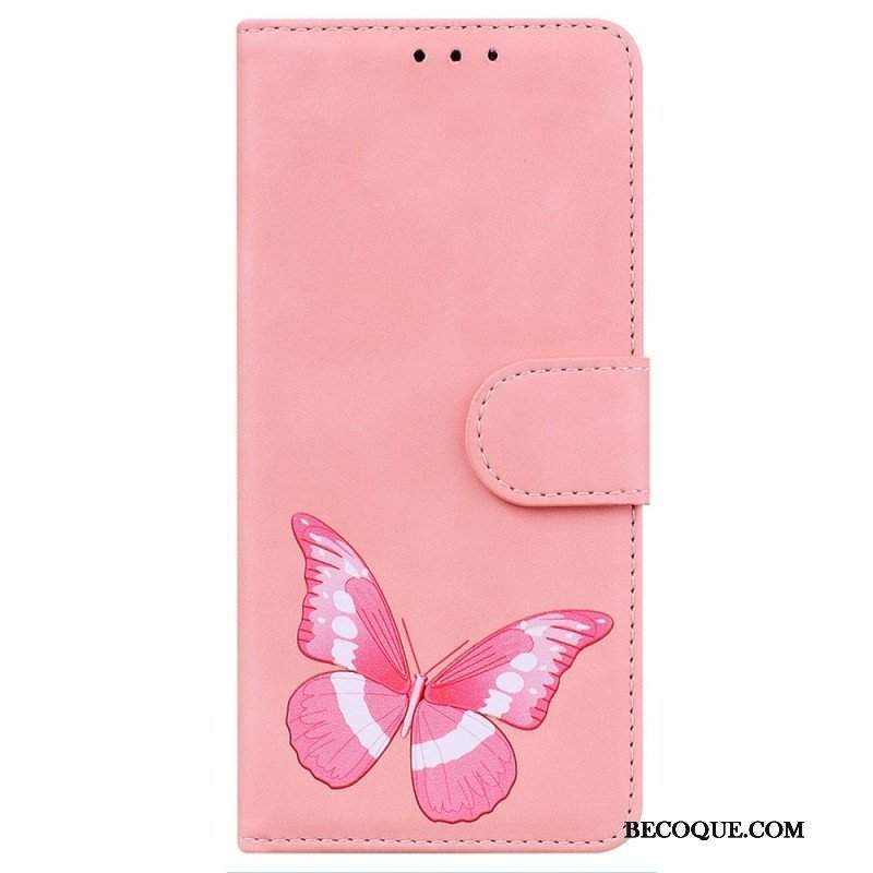 Etui Folio do Realme C31 Motyl Ze Sztucznej Skóry