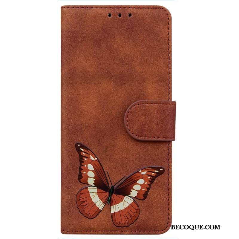 Etui Folio do Realme C31 Motyl Ze Sztucznej Skóry