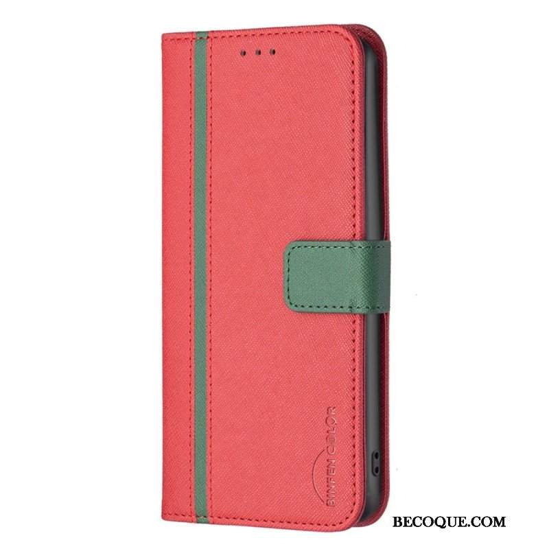 Etui Folio do Realme C35 Teksturowana Imitacja Skóry Binfen Kolor