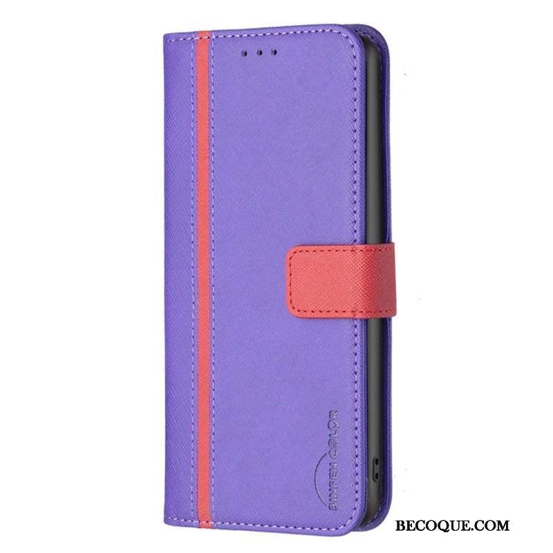 Etui Folio do Realme C35 Teksturowana Imitacja Skóry Binfen Kolor