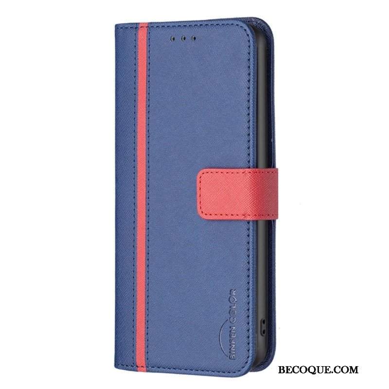 Etui Folio do Realme C35 Teksturowana Imitacja Skóry Binfen Kolor