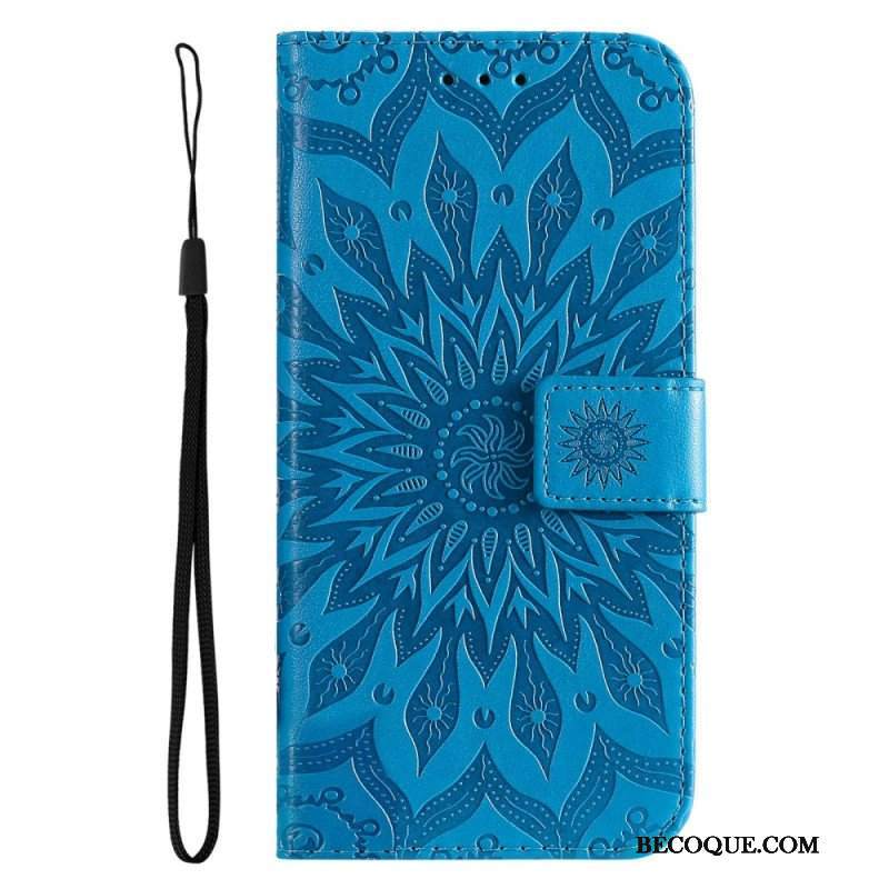 Etui Folio do Realme C35 z Łańcuch Mandala Słoneczna Na Ramiączkach