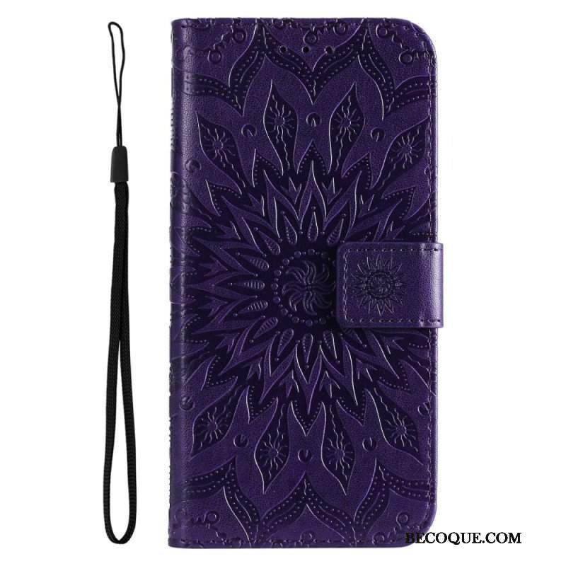 Etui Folio do Realme C35 z Łańcuch Mandala Słoneczna Na Ramiączkach