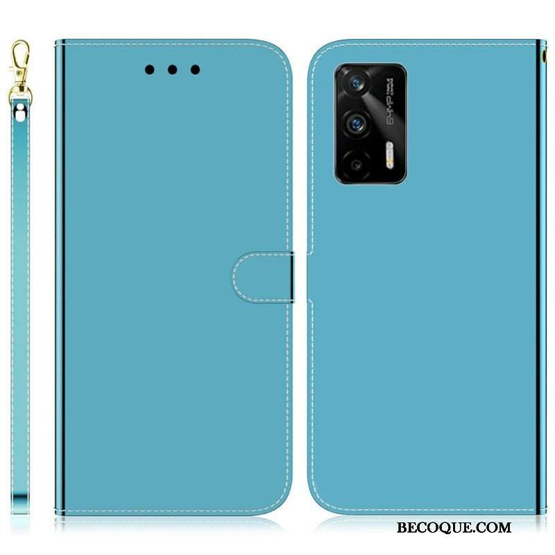 Etui Folio do Realme GT 5G Osłona Lusterka Ze Sztucznej Skóry