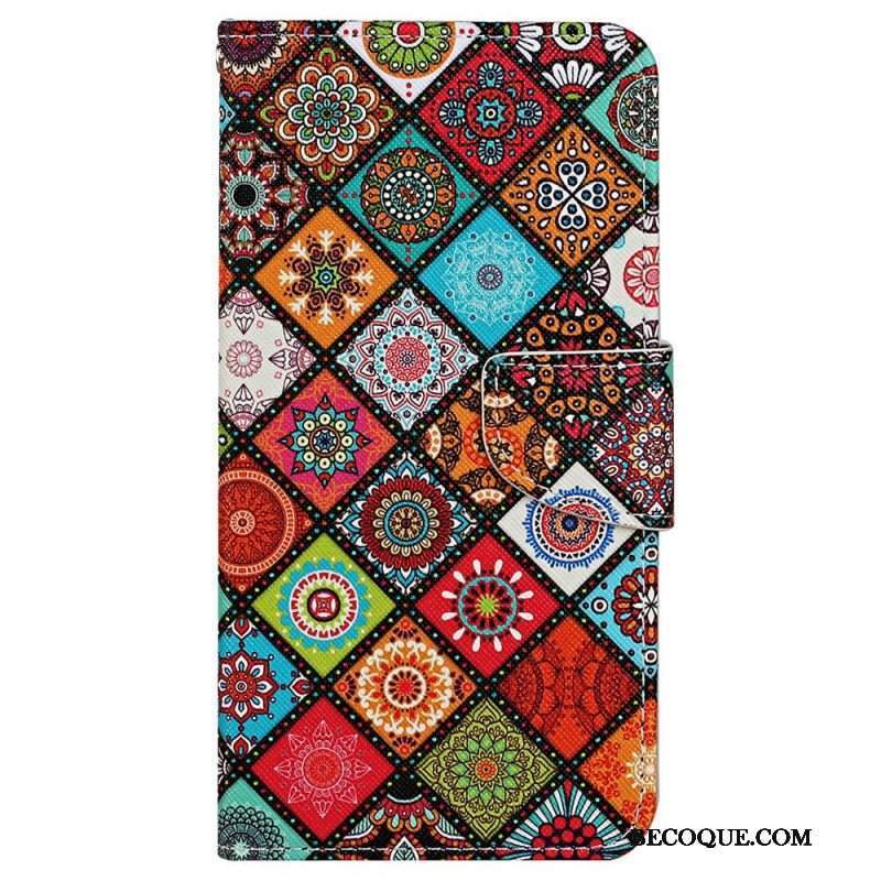 Etui Folio do Samsung Galaxy A13 Patchwork Ze Smyczą