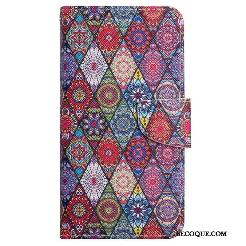 Etui Folio do Samsung Galaxy A13 Patchwork Ze Smyczą