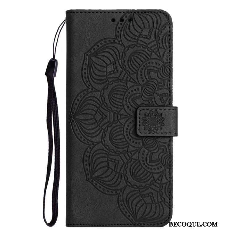 Etui Folio do Samsung Galaxy A13 z Łańcuch Mandala Z Paskami W Stylu Vintage