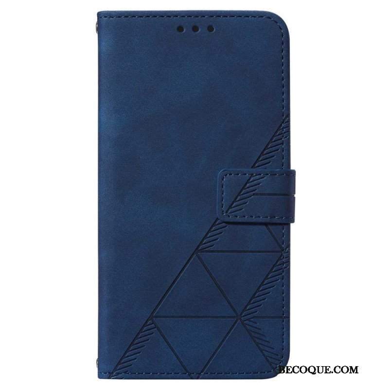 Etui Folio do Samsung Galaxy A14 / A14 5G Trójkąty Ze Smyczą