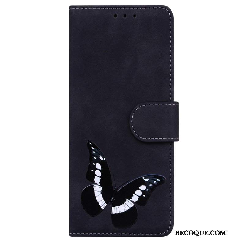 Etui Folio do Samsung Galaxy A52 4G / A52 5G / A52s 5G Motyl Dotykający Skóry