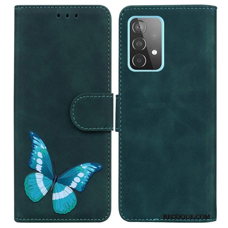 Etui Folio do Samsung Galaxy A52 4G / A52 5G / A52s 5G Motyl Dotykający Skóry